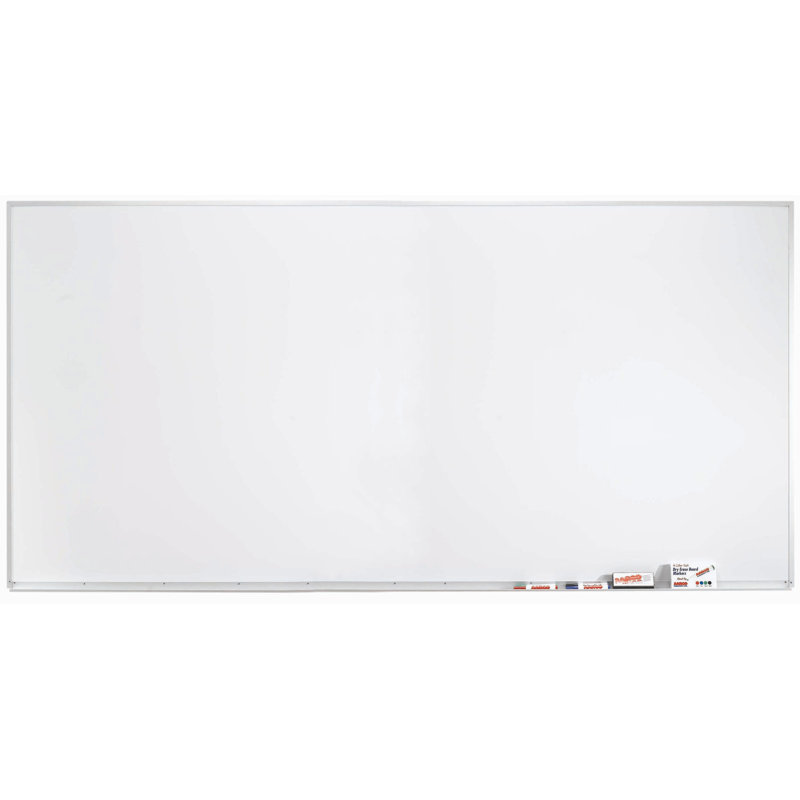 AARCO Yes Porcelain Wall Metal Whiteboard, 4' H x 8' L