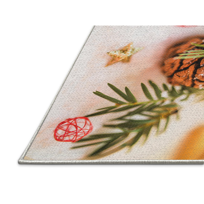 Tapis beige Christmas, Rectangle 4 pi x 6 pi