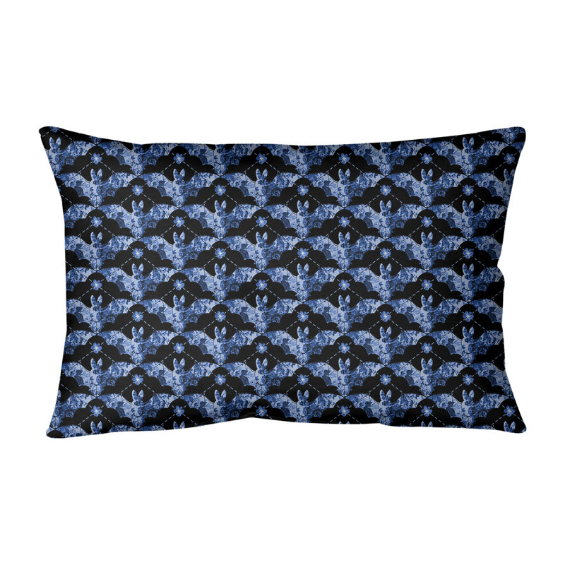 Coussin lombaire intérieur / extérieur 20 po Katelyn Elizabeth, Bleu et noir