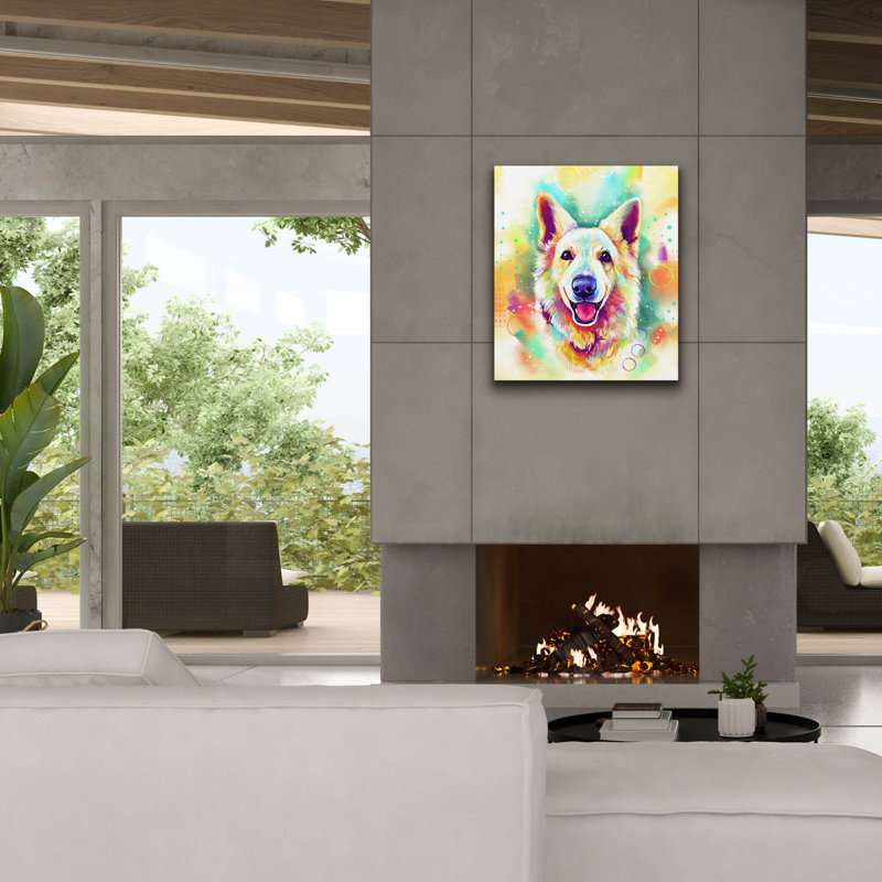 «Pop Art Swiss Shepherd» par Furbaby Affiliates, art mural sur toile, H 30 po x l 26 po x P 1,5 po
