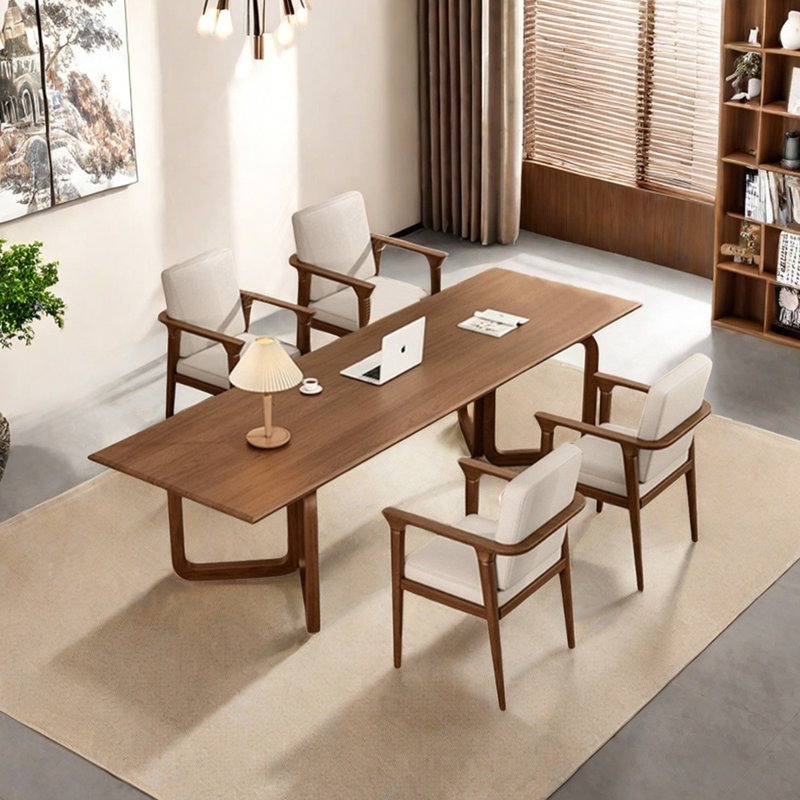 Ash simple practical dining table set, 29.53"H x 86.61"L x 31.5"W