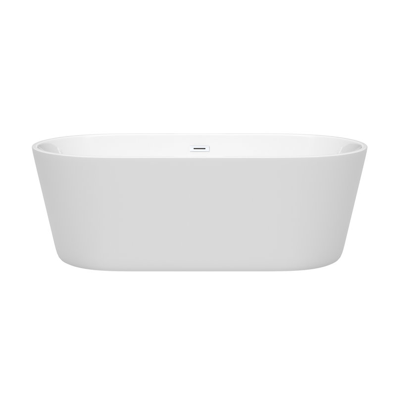 Carissa 67'' x 31.5'' Soaking Acrylic Bathtub, White