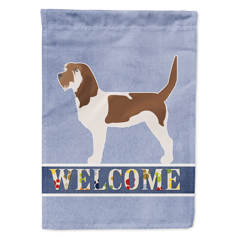 Polyester 2 côtés 40 x 28 po welcome drapeau maison, Grand Basset Griffon Vendeen