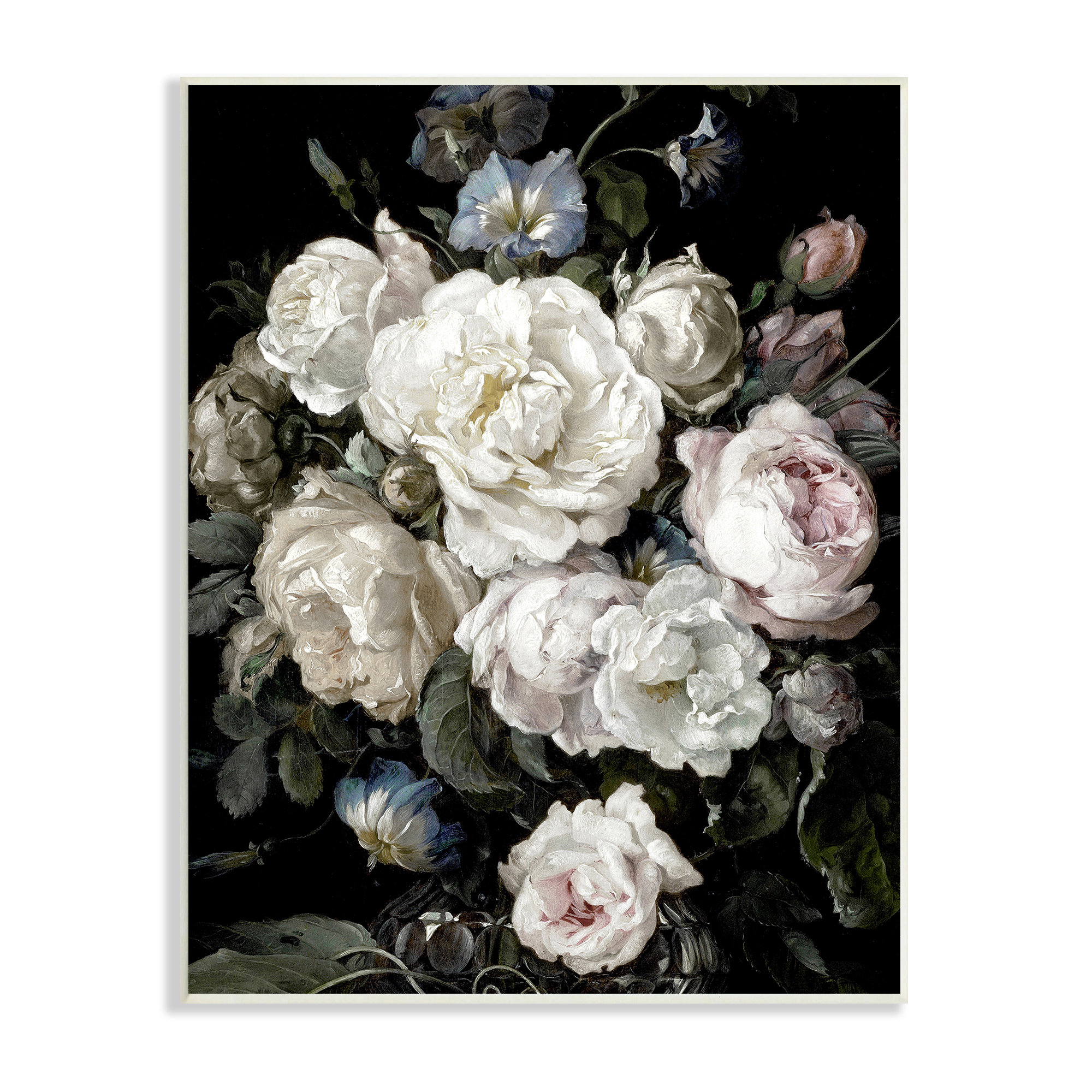 Stupell Industries Classical Roses And Globeflower Arrangement Vintage ...