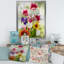 Vibrant rouge mauve et fleurs sauvages jaunes - peinture sur toile-59758921-59758920