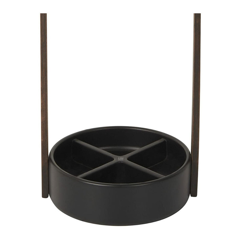 Akyah Freestanding Umbrella Stand, Black/Walnut
