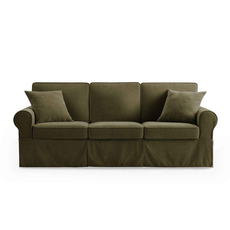 Fiona 222Cm Flared Arms Sofa, Olive