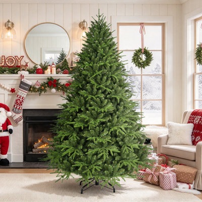 Unlit Full Natural Hinged Artificial Christmas Tree