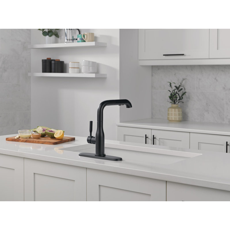 Robinet de cuisine avec douchette extractible Almari, Noir mat