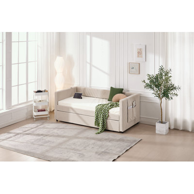 Twin Size Upholstered Daybed with Trundle by Everly Quinn