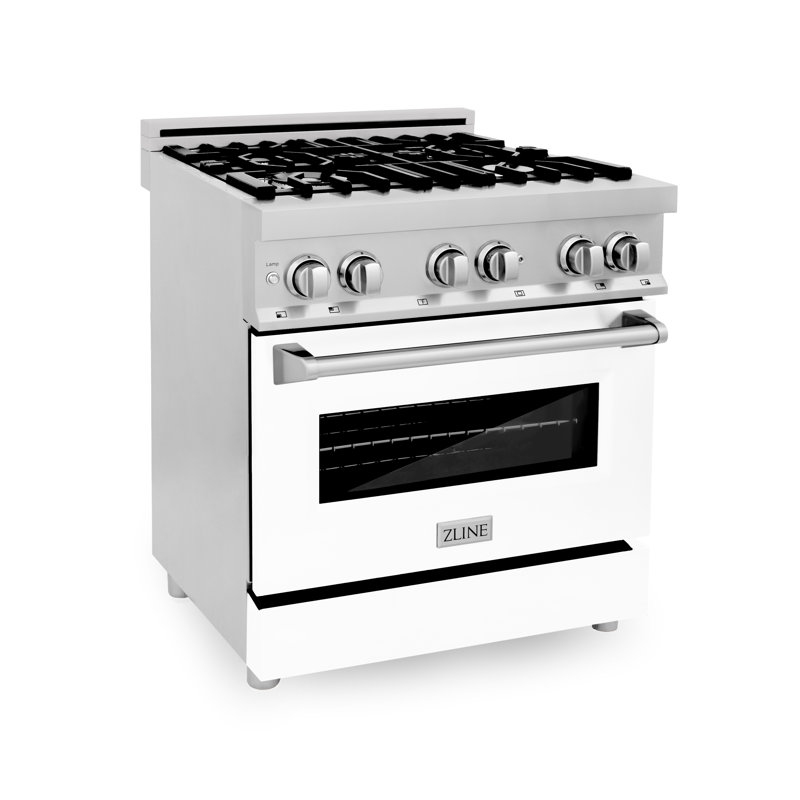 ZLINE 30" Legacy Dual Fuel Range, White Matte Stainless Steel