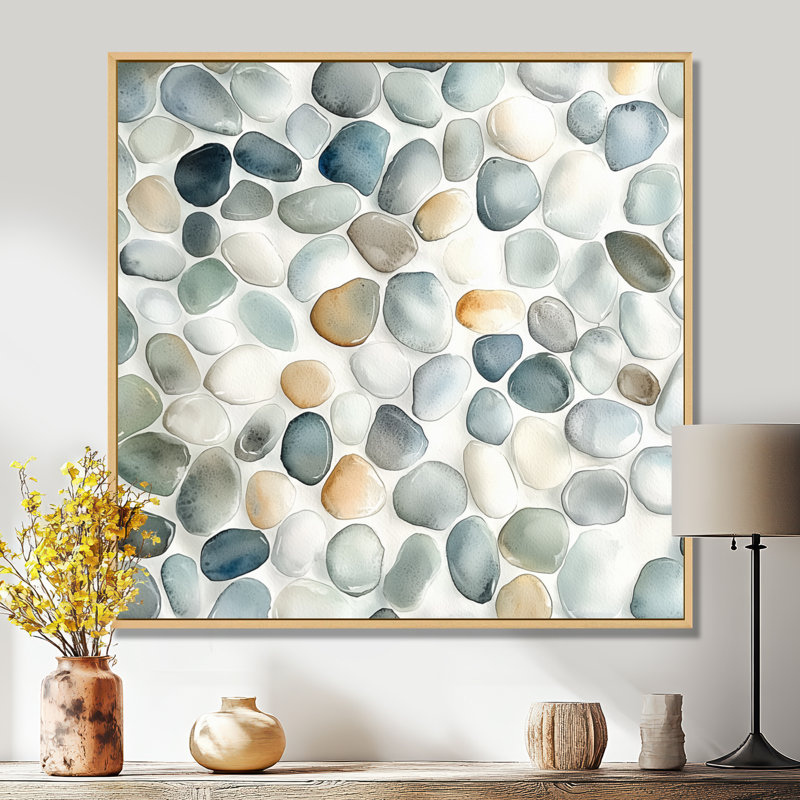 Nyera - reproduction d'art sur toile, Impression encadrée flottante, Crème, crème, H 30 po x l 30 po