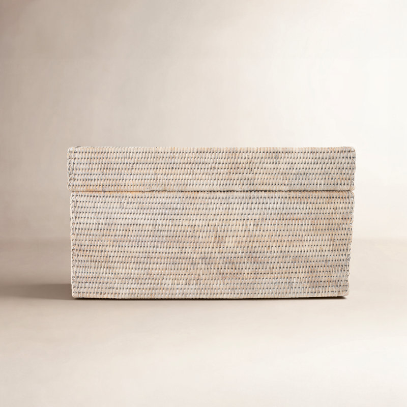 Lancaster Wicker Trunk, White Wash