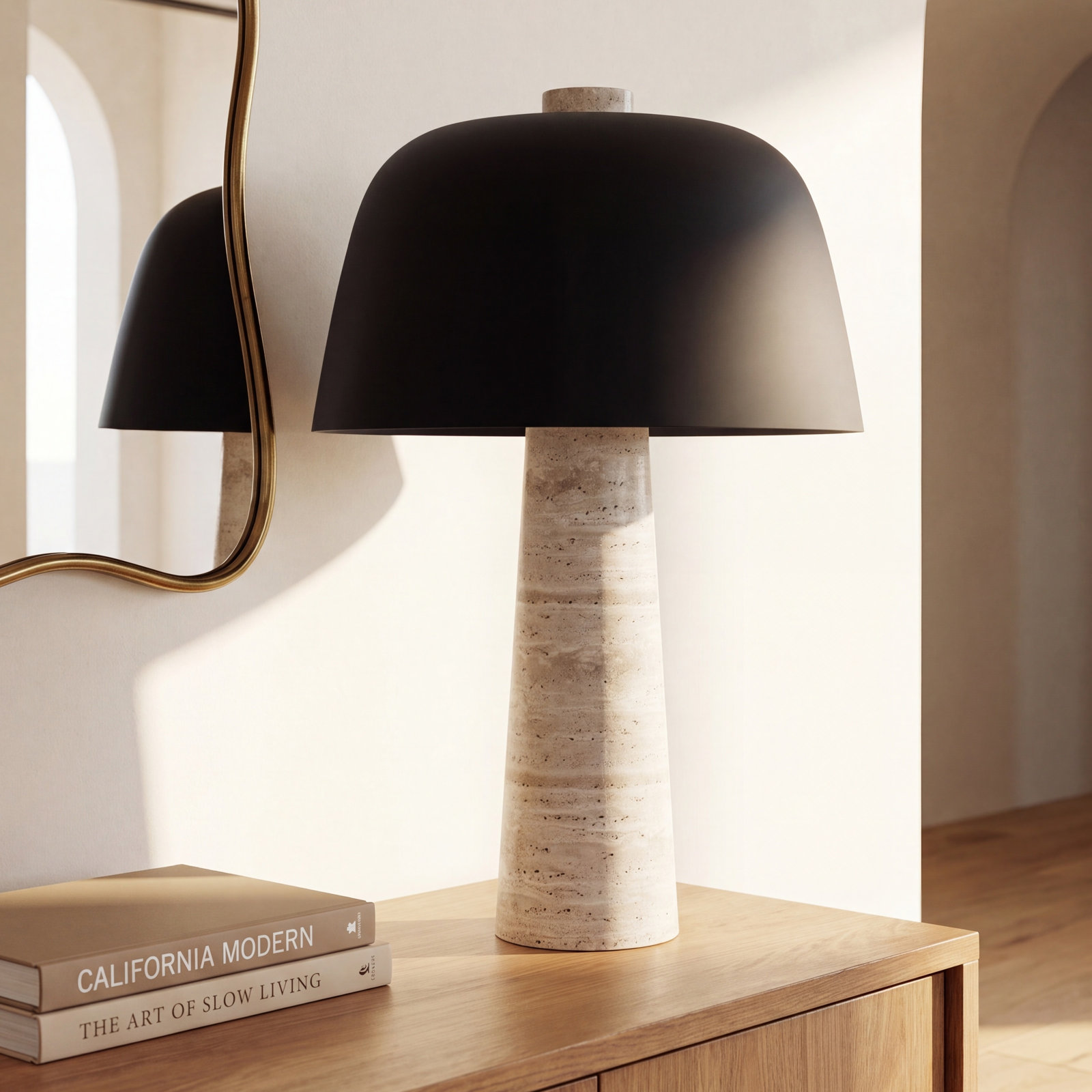 Accent Table Lamp, 16.1" H x 11.4" W x 11.4" D, Black