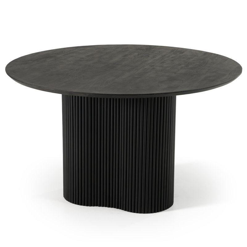 Myra - Table de salle à manger ronde moderne en bois noir