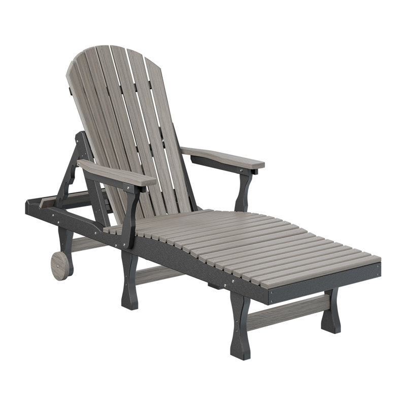 Berlin Gardens Comfo Back Chaise Lounge, Driftwood Gray Top/Black Base