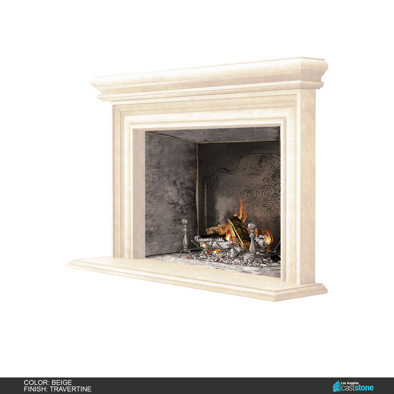Palermo Fireplace Surround, Beige Travertine
