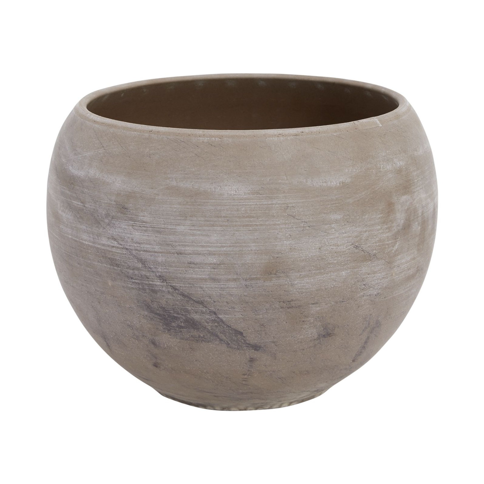 Handmade Ceramic Pot Planter, Gray, 9.25" H x 12.5" W x 12.5" D