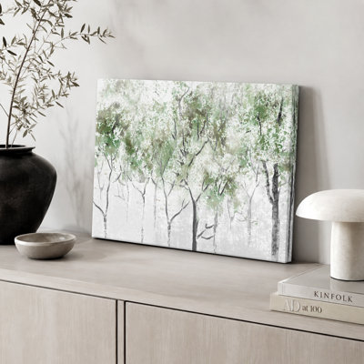 Abstract Forest " Rustic Pastel Green Spring Forest Tree "