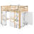 Jasibe Wood Twin Size Loft Bed with Built-in Storage Wardrobe and 2 Windows-1873168346