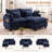 3-Piece Chenille Sectional With Double Layer Seat Cushions, Four Pillows and One Ottoman-981138403
