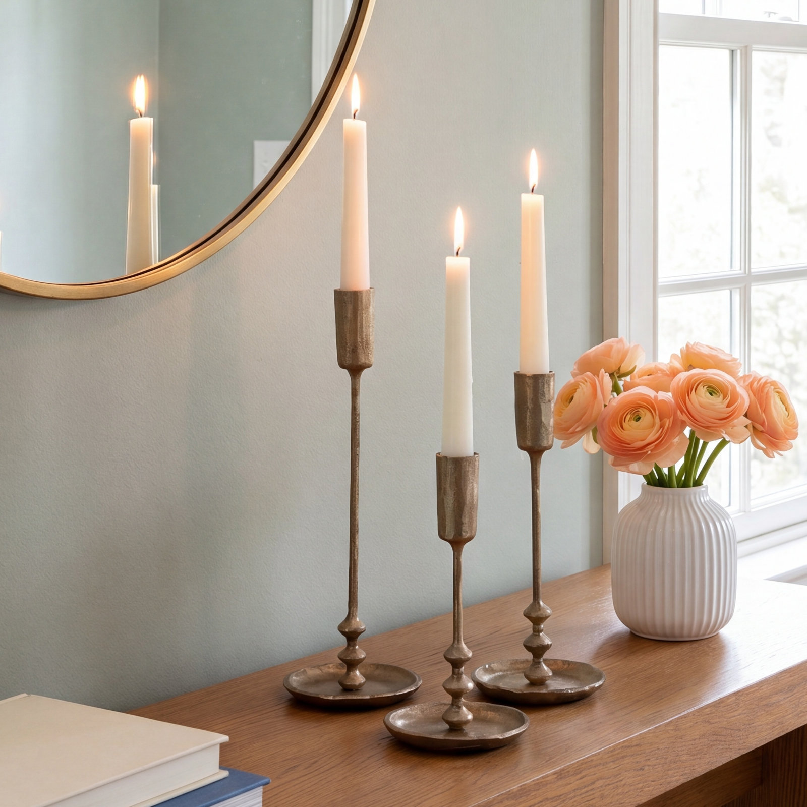 3-Piece Iron Candlestick Set