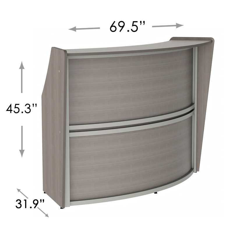 Natalino Rectangle Synthetic Laminate Reception Desk, Ash