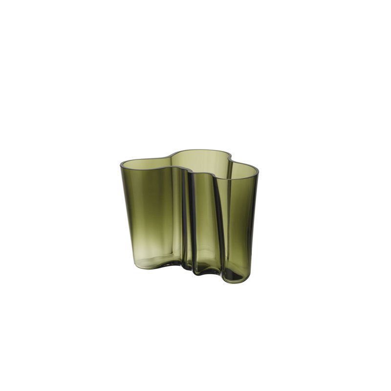 Aalto Glass Table Vase, 6.3" H x 8.19" W x 4.75" D, Moss Green