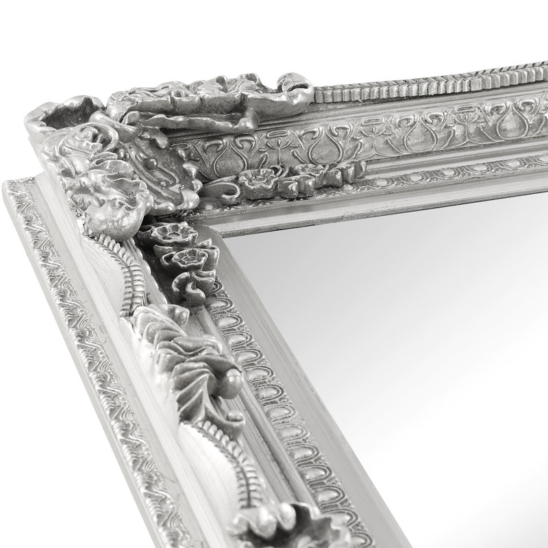 Lapeer Wood Flat Mirror, Silver, 120cm H x 87cm W x 10cm D