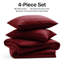 Microfiber Striped Duvet Cover Set with Matching Pillowcases & Fitted Sheet-114247586-114247589