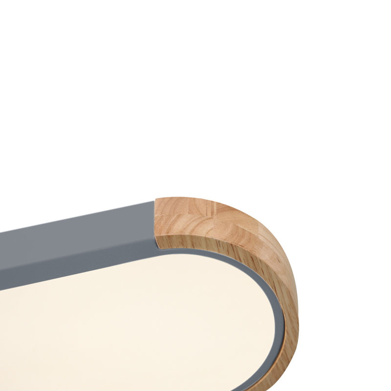 Nouria 37.4" W 1-Light LED Flush Mount, Gray/Natural, 3000K
