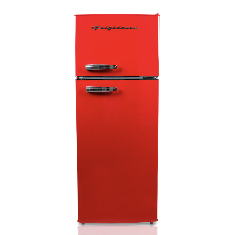 Frigidaire 7,5 pi³ Pi. Réfrigérateur-congélateur rétro, appartement, Rouge