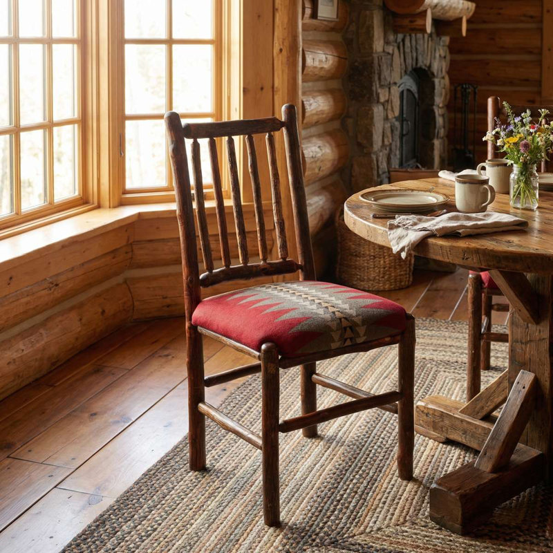 Fireside Lodge Hickory Spoke Back Side Chair - Natural Hickory Seat, Natural