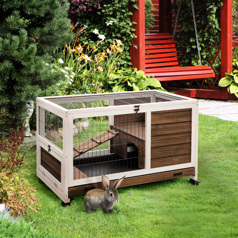 Maison de lapin, cage en bois avec cage de protection pour petits animaux, construction en bois
