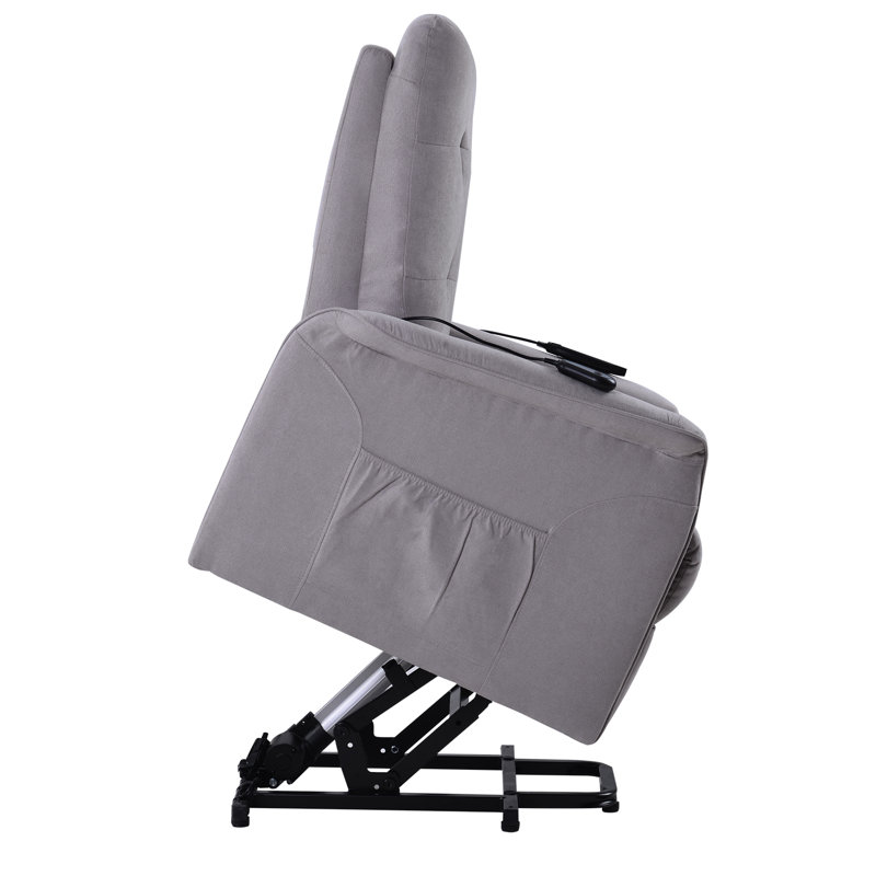 Fauteuil de massage inclinable électrique, Mélange de polyester gris clair