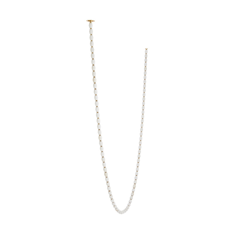 Sean Lavin Collier 240 Chandelier in Polished Nickel with Alabaster shade, 257.8" H x 2" W x 2" D, 3000K, Polished Nickel