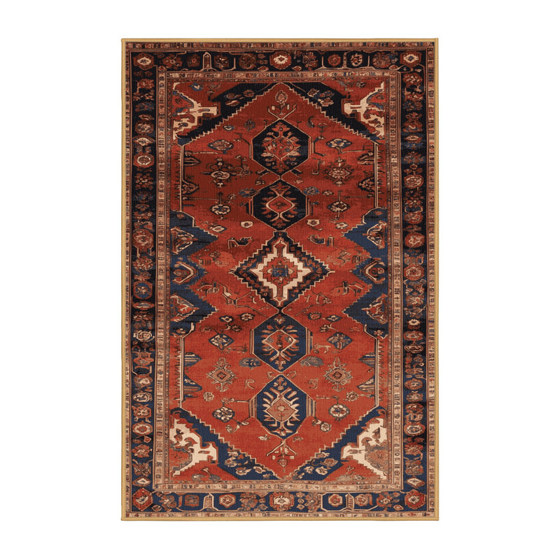 Machine Washable Persian Brown Area Rug, Rectangle 2' x 3'