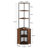 Pittard 22.2'' Brown Wine Bar Triangle 5 Tier Bar Cabinet with Wine Glass Rack and Storage Cabinet-1889865798