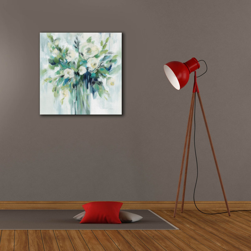 «Vase of Flowers Light» par Silvia Vassileva, art mural sur toile, H 26 po x l 26 po x P 1,5 po