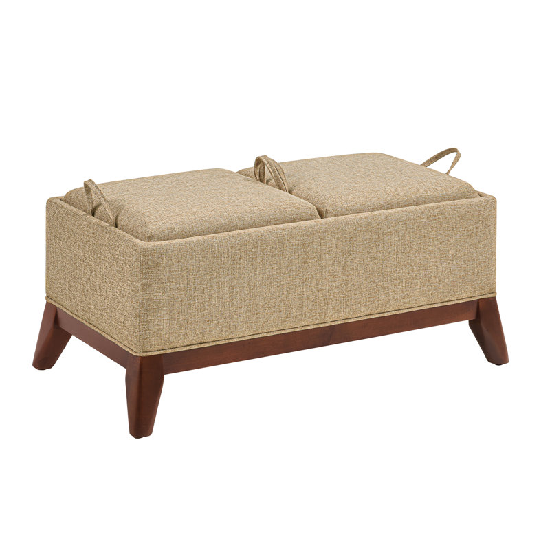 Banc de rangement avec plateaux réversibles Hillcrest, Beige