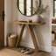Table d'entrée longue et étroite avec base en forme de V, console de canapé rustique pour le couloir et le salon, idéale pour la décoration et le rangement