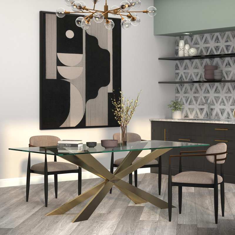  Table de salle à manger 72 po, 30"H x 72"L x 42"W, Gold