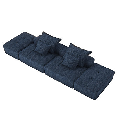 Boneless Modular Sectional Sofa With Ottoman