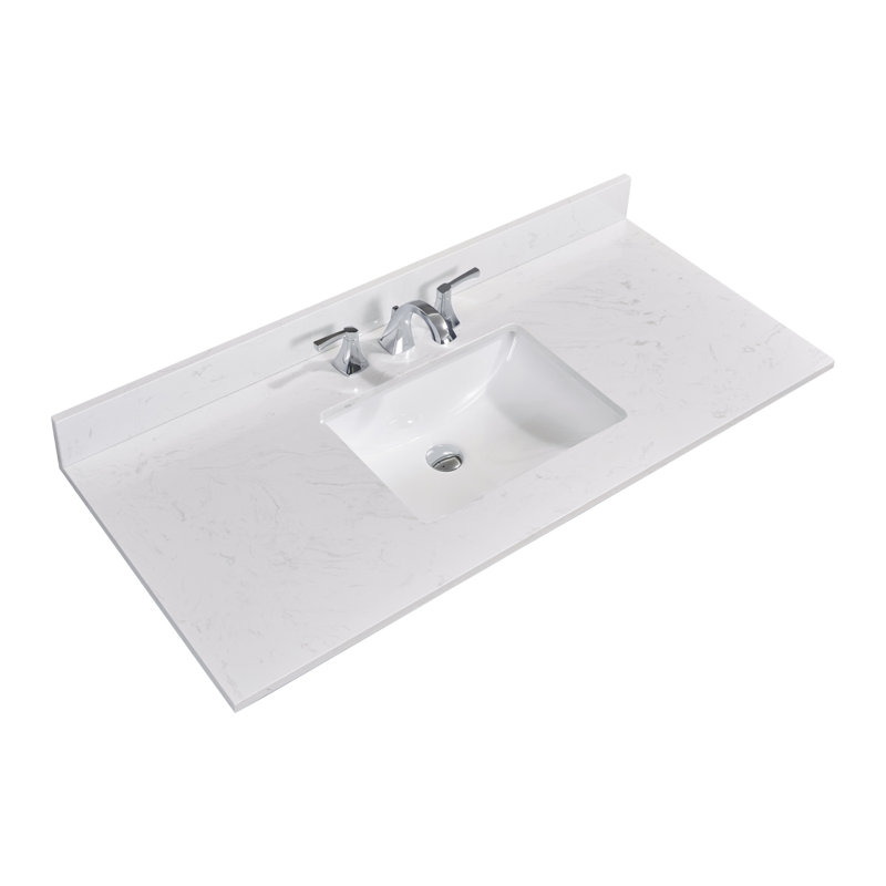 Jazz White Composite Stone Vanity Top with Sink