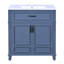 Meuble-lavabo de 30 po avec lavabo en céramique, armoire de rangement en bois massif avec portes à fermeture douce, style rétro