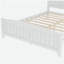 Grand lit plateforme, lit plateforme en bois massif avec lattes de soutien et structure solide, aucun sommier requis, blanc