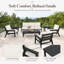 Ensemble de conversation de patio en PEHD pour 4 personnes avec coussins, ensemble de canapé de patio toutes saisons, ensemble de conversation extérieur-1408171918-1408171926-1408171927
