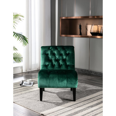 Chaise avec accoudoirs en velours Hillingdon