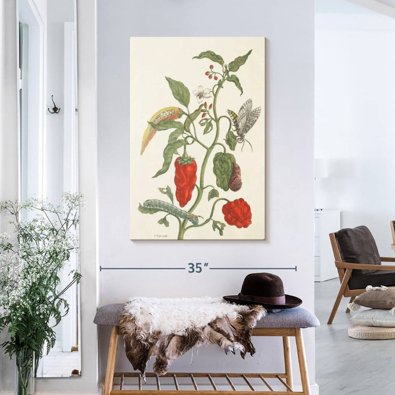Peppers And Insects, 36" H x 24" W