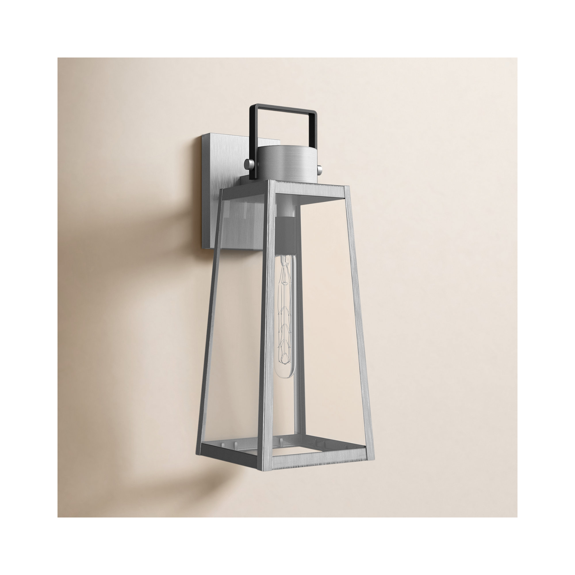 Kiwa Single Light Bell Outdoor Aluminum Wall Light, Gray, 19" H x 7" W x 8.5" D